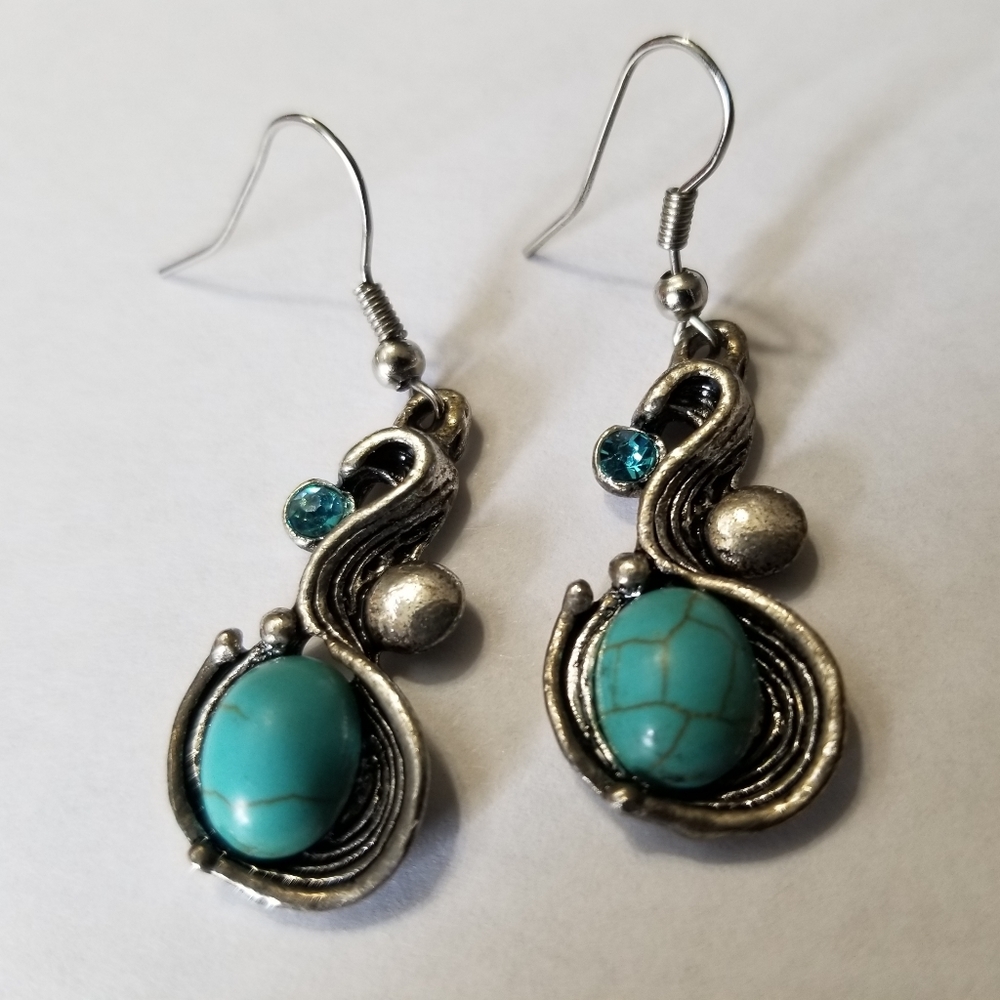 Beautiful Fashion women Earrings Vintage Aqua